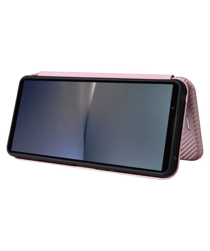 Housse Sony Xperia 1 VI simili cuir fibre de carbone
