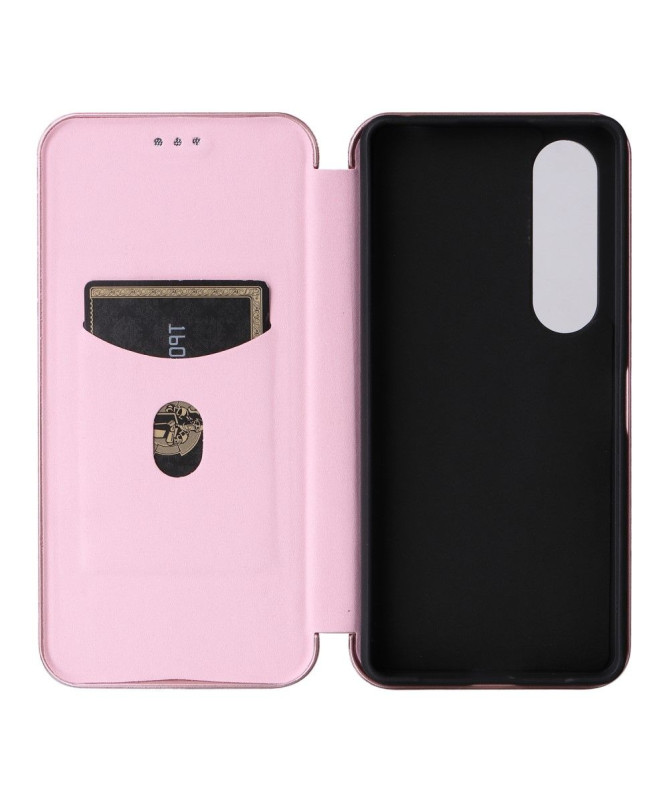 Housse Sony Xperia 1 VI simili cuir fibre de carbone
