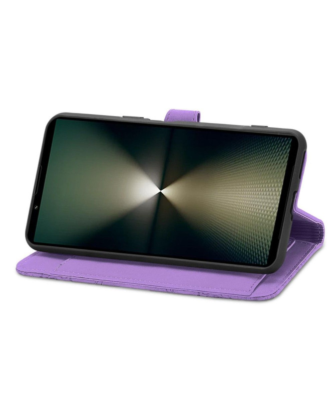 Housse Sony Xperia 1 VI motif floral à lanière