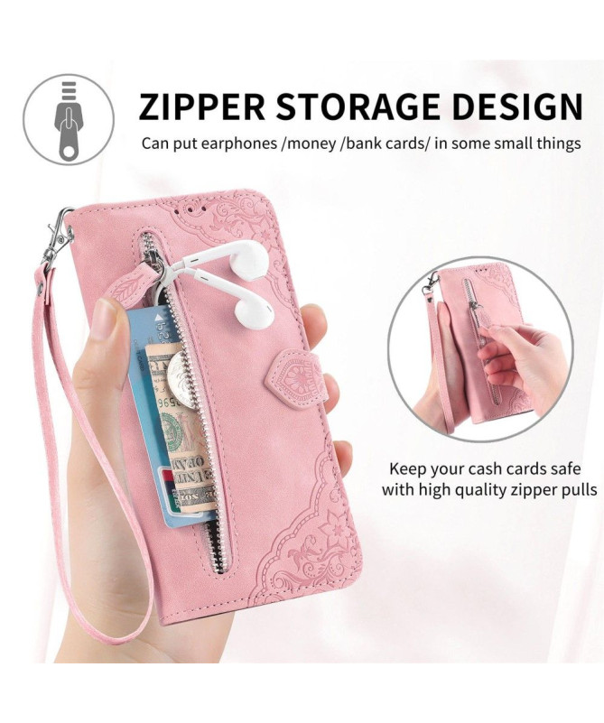 Housse Sony Xperia 1 VI motif floral à lanière