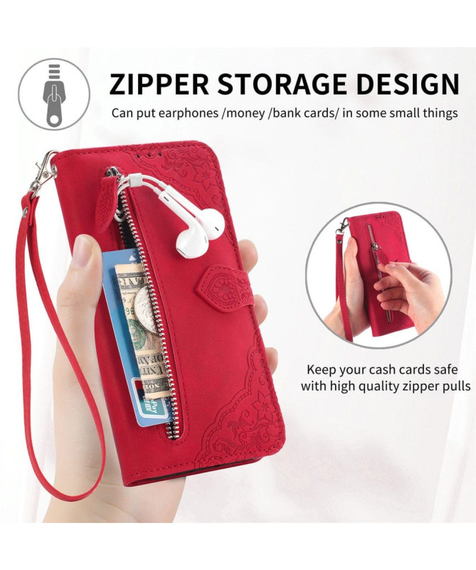 Housse Sony Xperia 1 VI motif floral à lanière