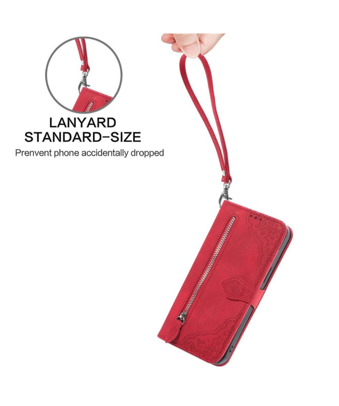 Housse Sony Xperia 1 VI motif floral à lanière