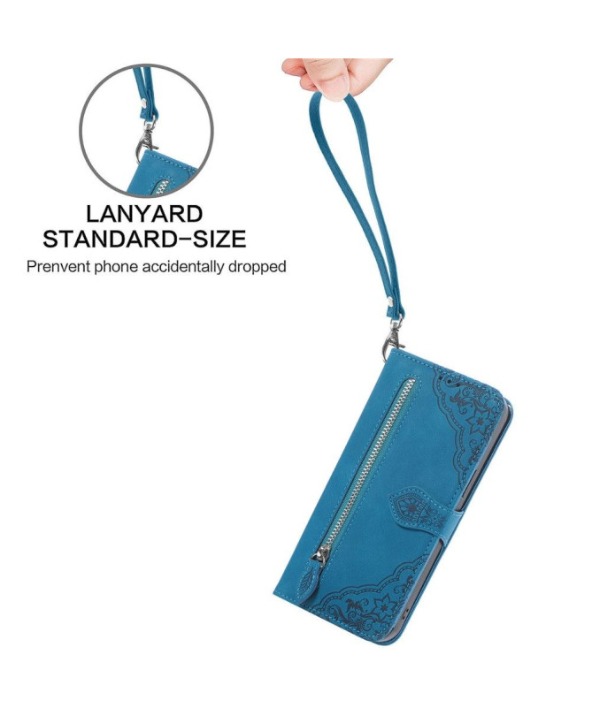 Housse Sony Xperia 1 VI motif floral à lanière