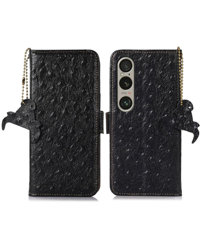 Housse Sony Xperia 1 VI Cuir Effet Peau d'Autruche