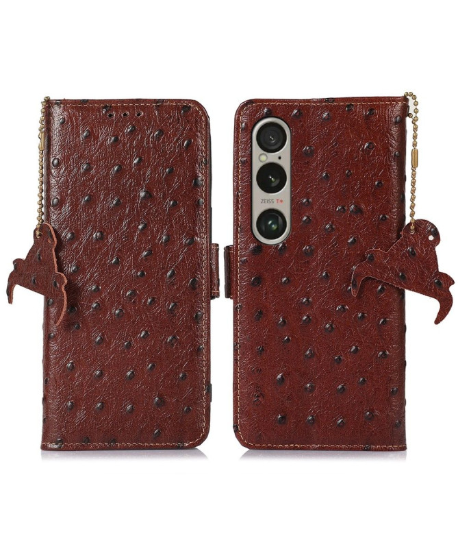 Housse Sony Xperia 1 VI Cuir Effet Peau d'Autruche