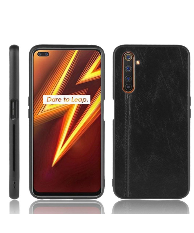 Coque Realme 6 Pro Effet Cuir Coutures