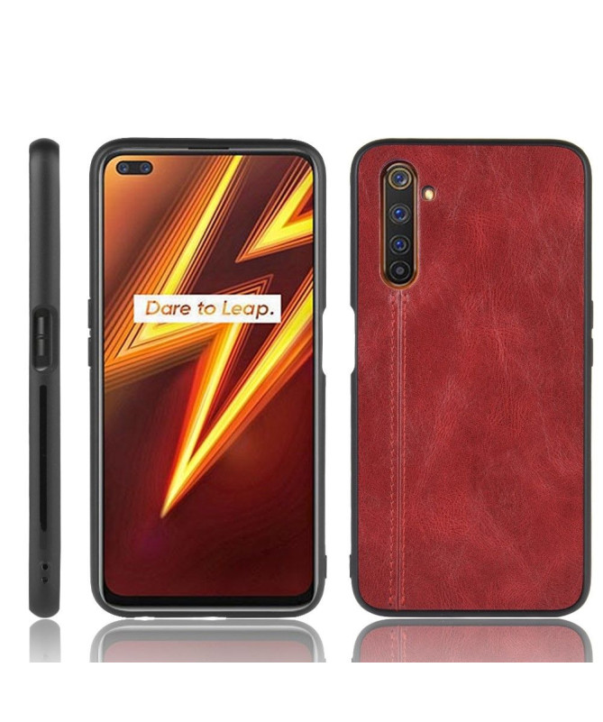 Coque Realme 6 Pro Effet Cuir Coutures