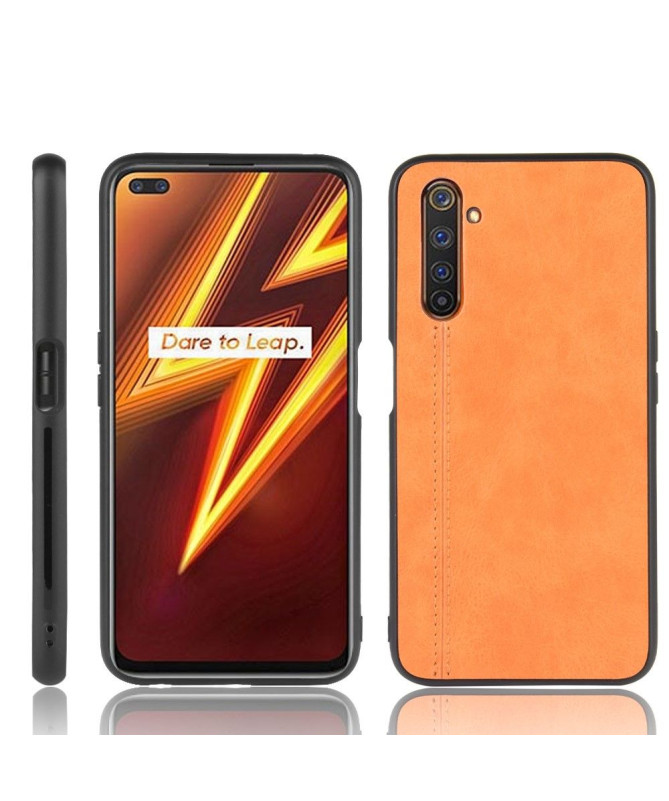 Coque Realme 6 Pro Effet Cuir Coutures