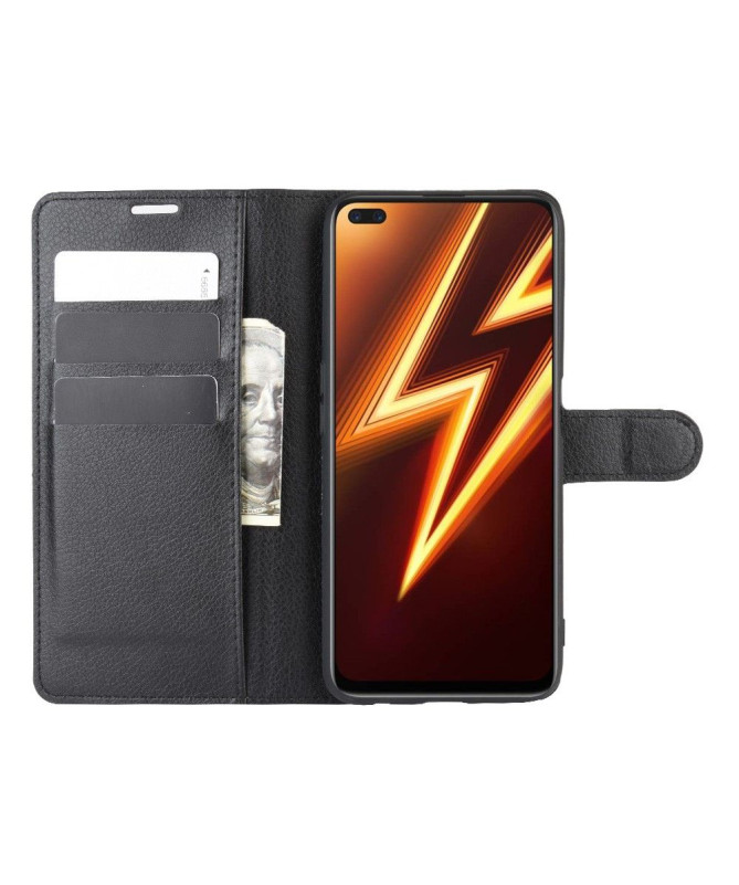 Housse Realme 6 Pro portefeuille style cuir - Noir