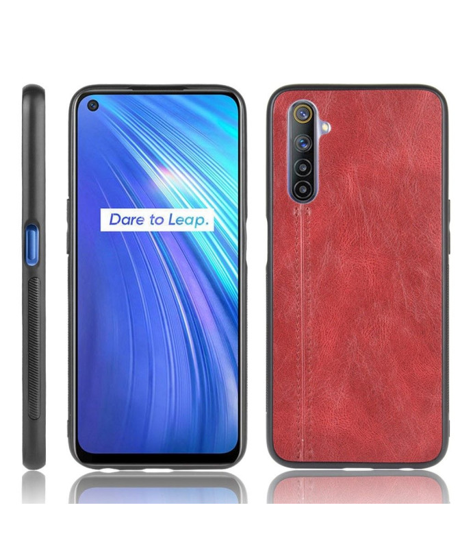 Coque Realme 6 Effet Cuir Coutures