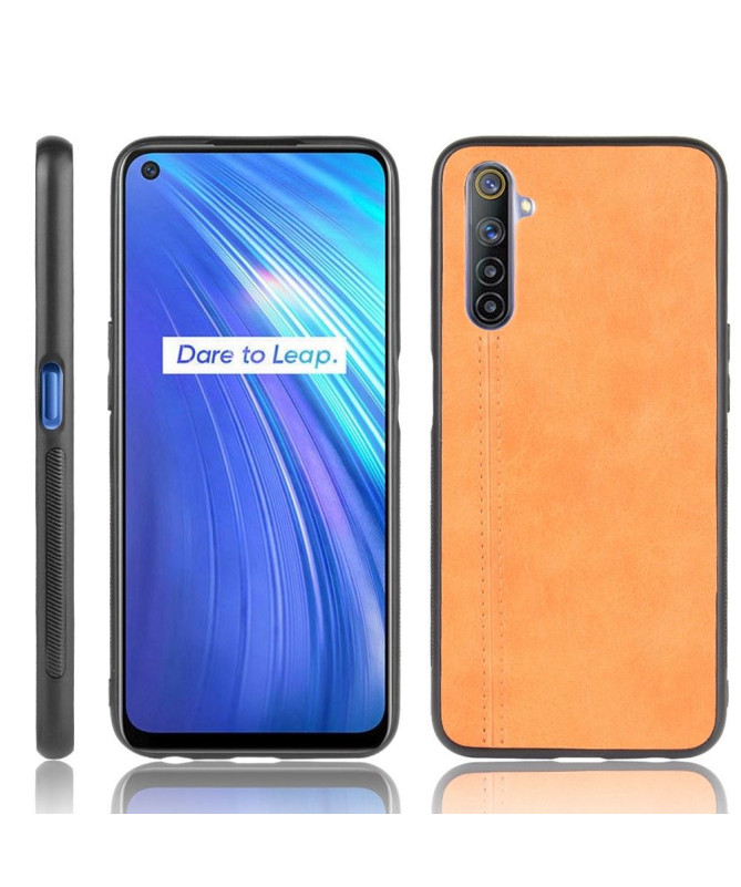 Coque Realme 6 Effet Cuir Coutures