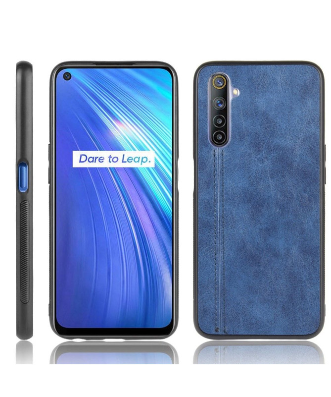 Coque Realme 6 Effet Cuir Coutures