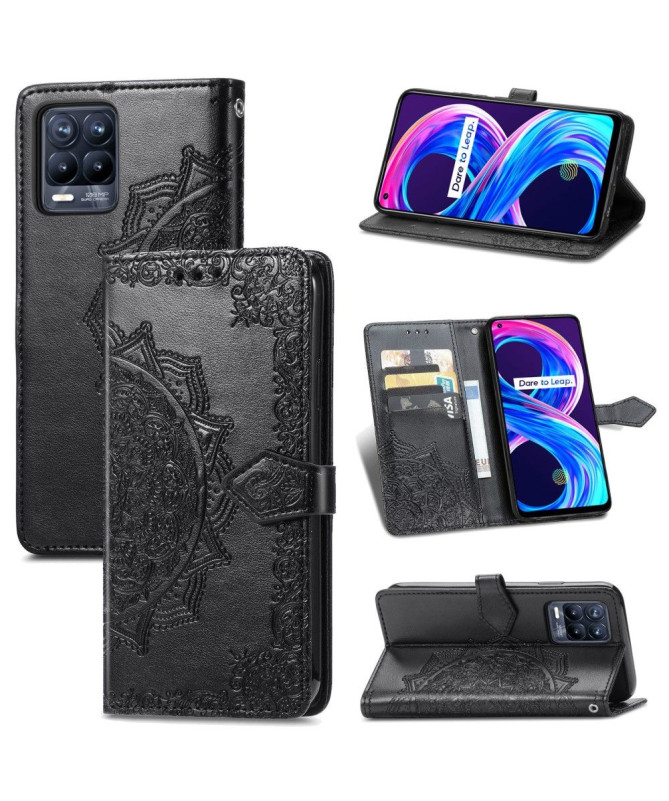 Housse Realme 8 / 8 Pro Mandala relief en simili cuir