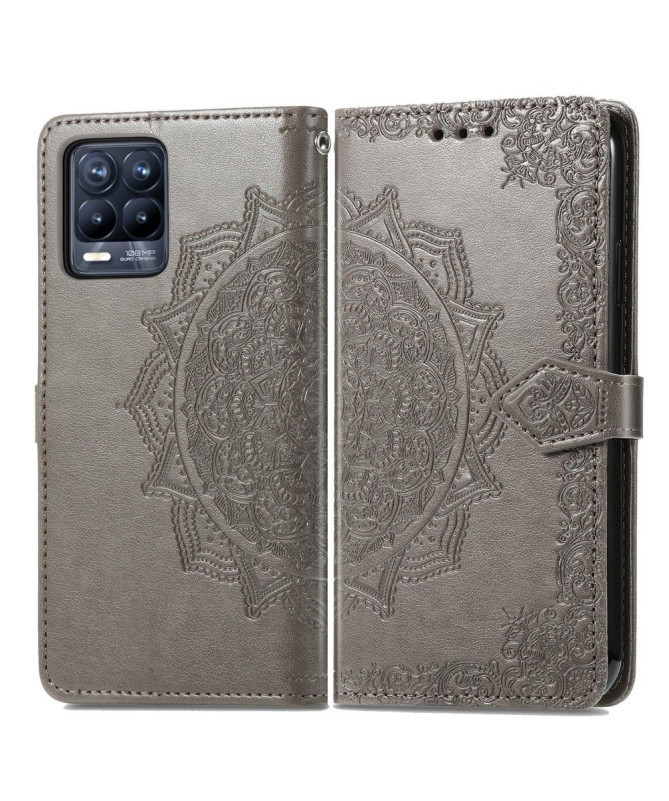 Housse Realme 8 / 8 Pro Mandala relief en simili cuir