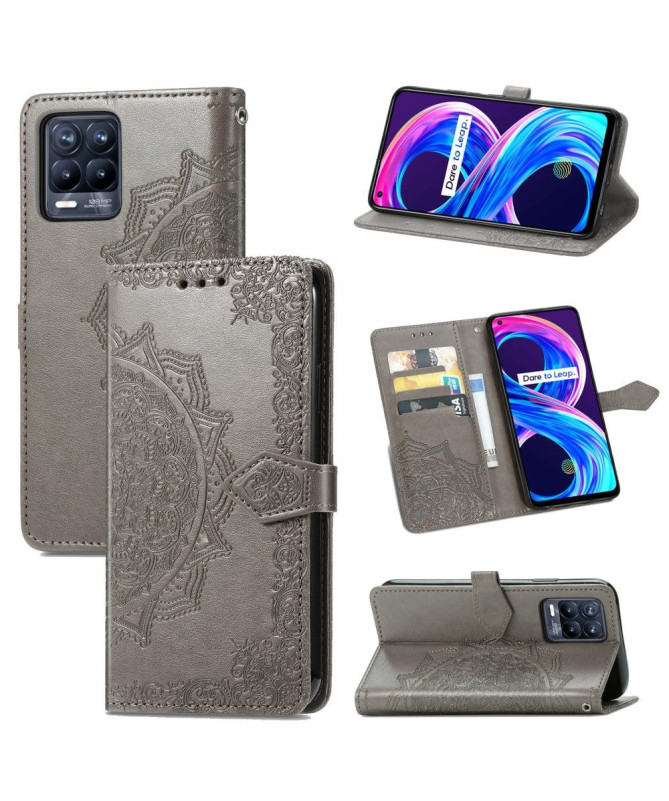 Housse Realme 8 / 8 Pro Mandala relief en simili cuir