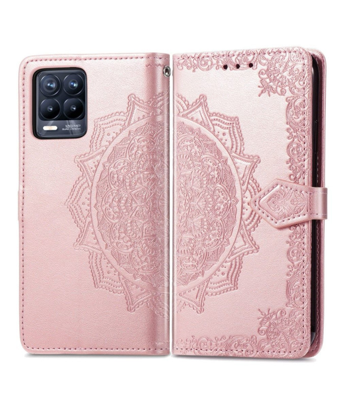 Housse Realme 8 / 8 Pro Mandala relief en simili cuir