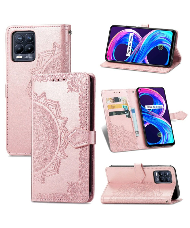 Housse Realme 8 / 8 Pro Mandala relief en simili cuir