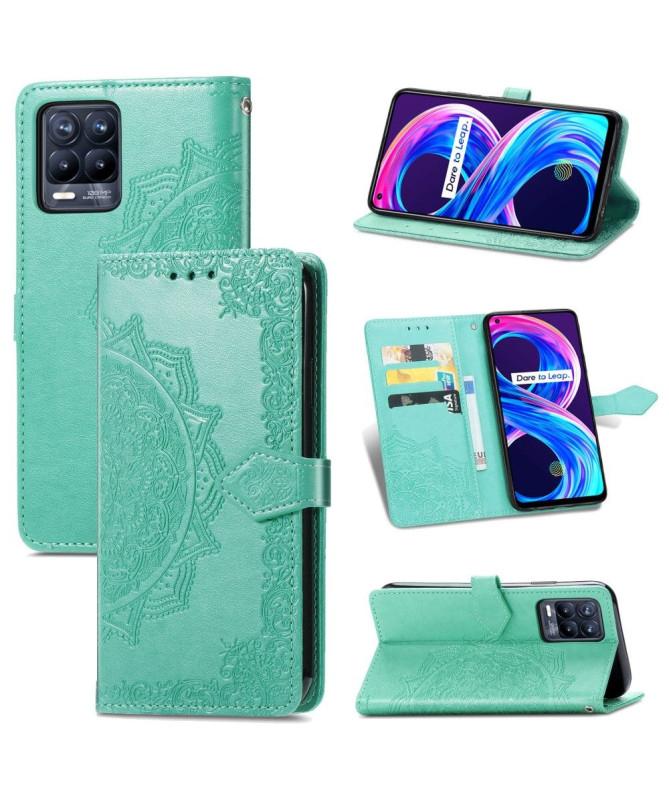 Housse Realme 8 / 8 Pro Mandala relief en simili cuir