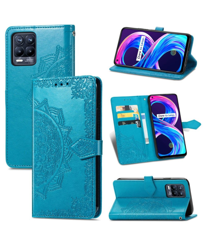 Housse Realme 8 / 8 Pro Mandala relief en simili cuir