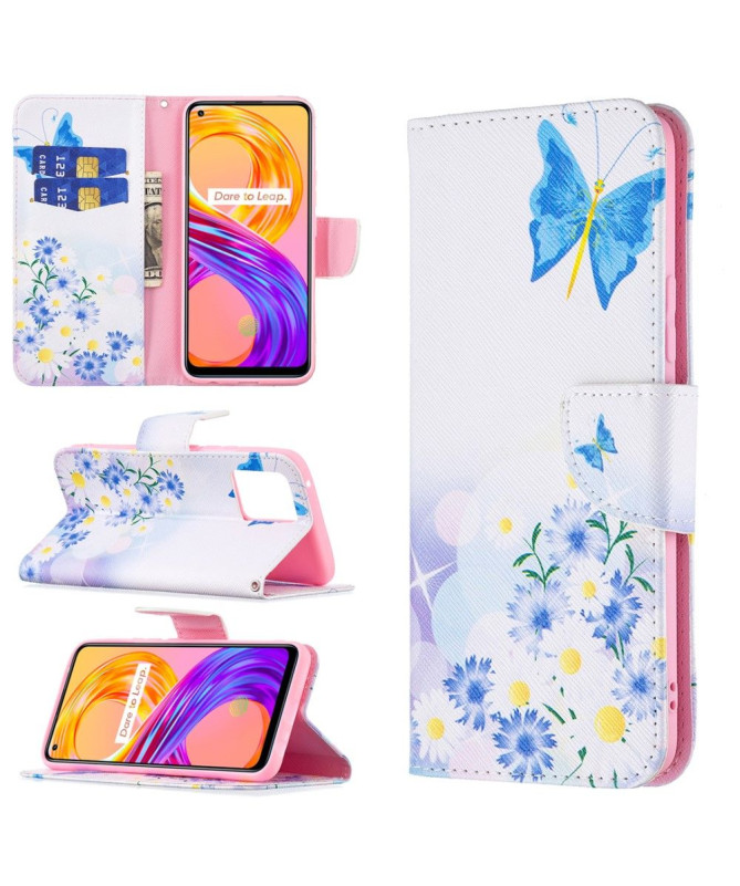 Housse Realme 8 / 8 Pro papillon et marguerites