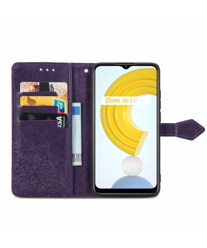 Housse Realme C21 Mandala relief en simili cuir