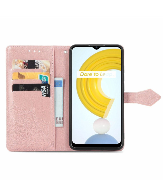 Housse Realme C21 Mandala relief en simili cuir