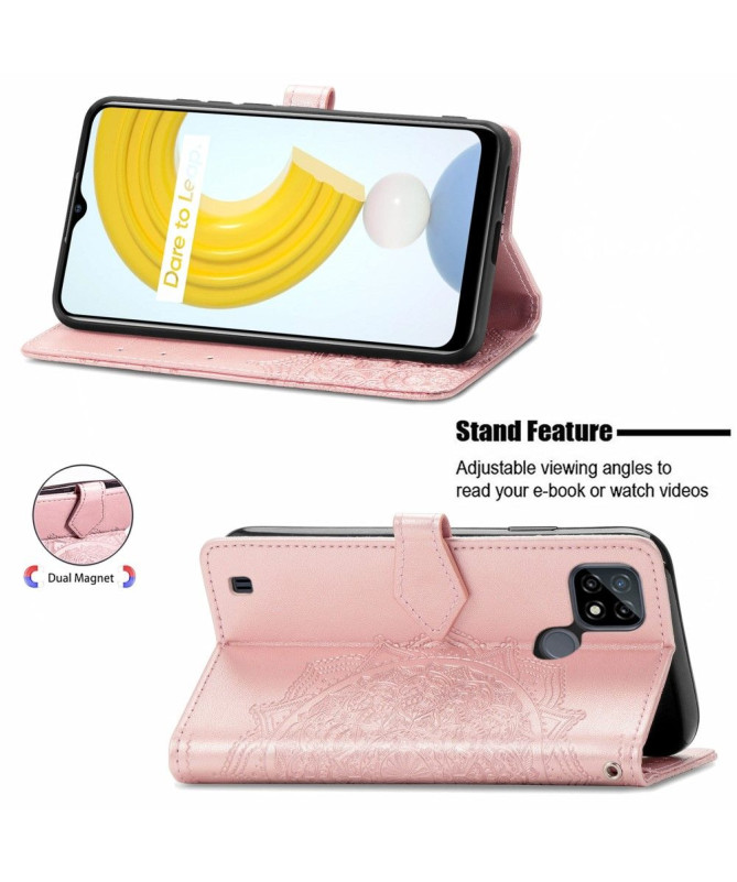 Housse Realme C21 Mandala relief en simili cuir