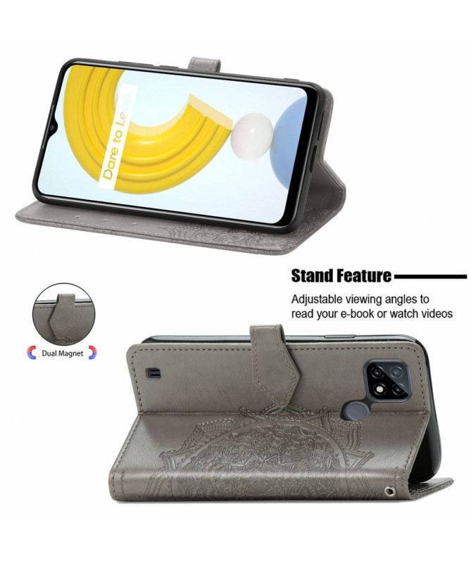 Housse Realme C21 Mandala relief en simili cuir