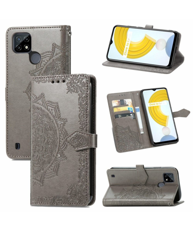 Housse Realme C21 Mandala relief en simili cuir