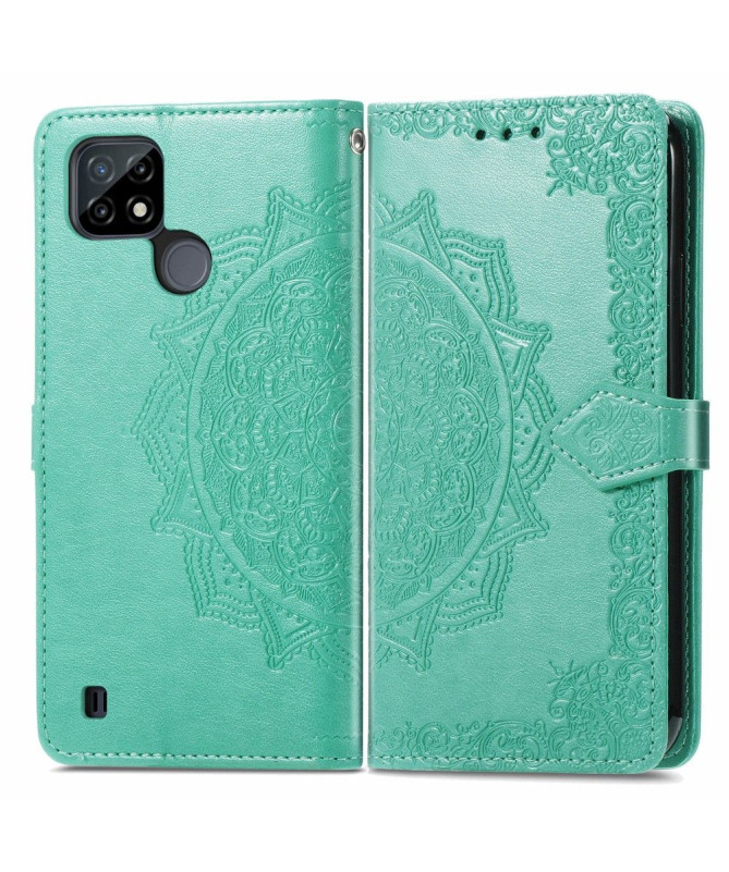 Housse Realme C21 Mandala relief en simili cuir