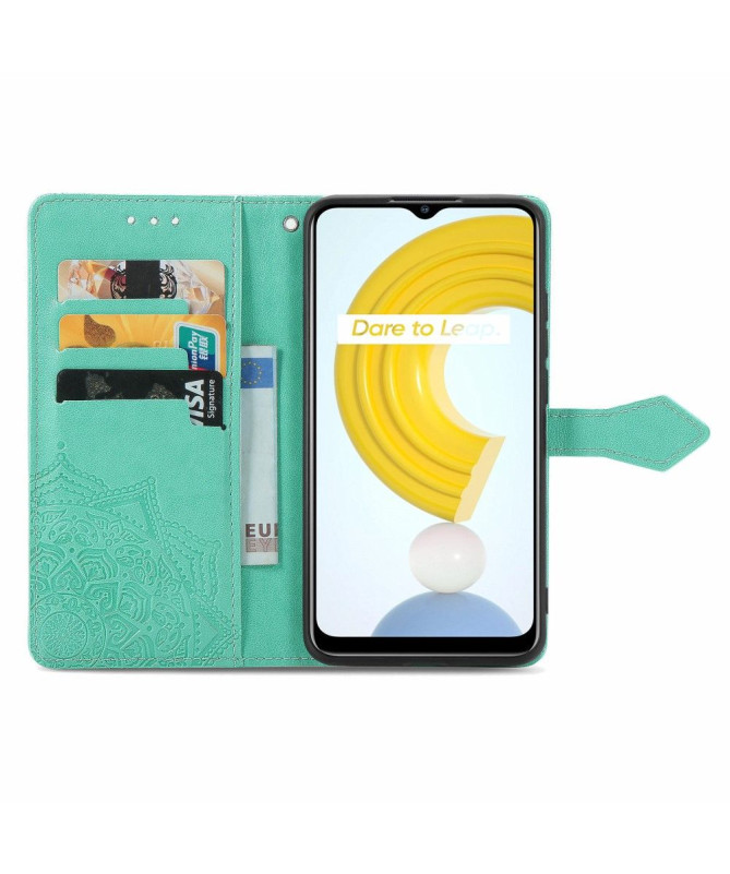 Housse Realme C21 Mandala relief en simili cuir