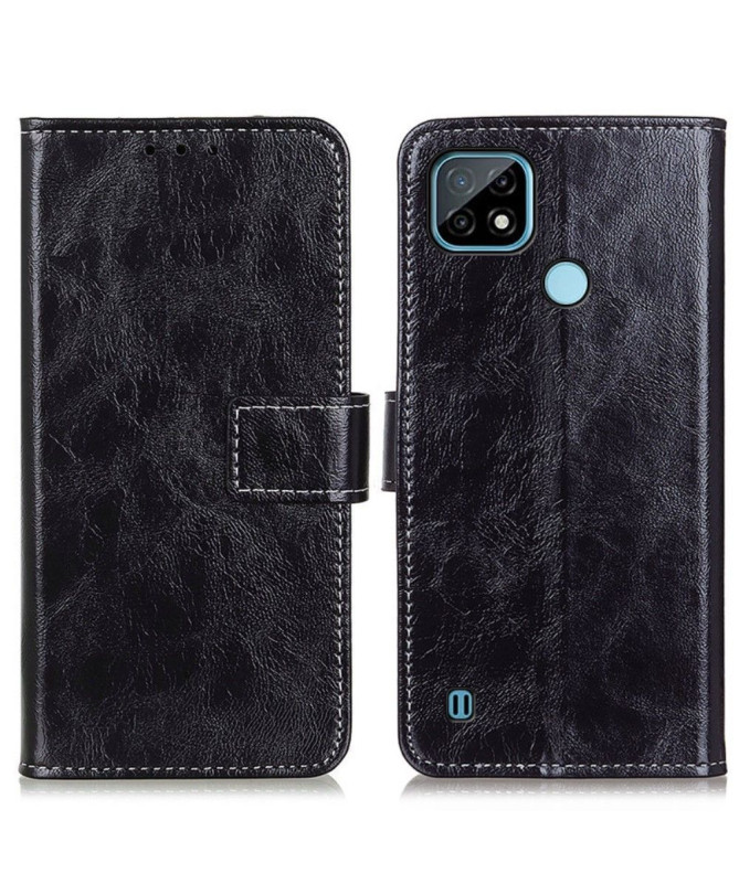 Housse Realme C21 effet cuir luxueux coutures