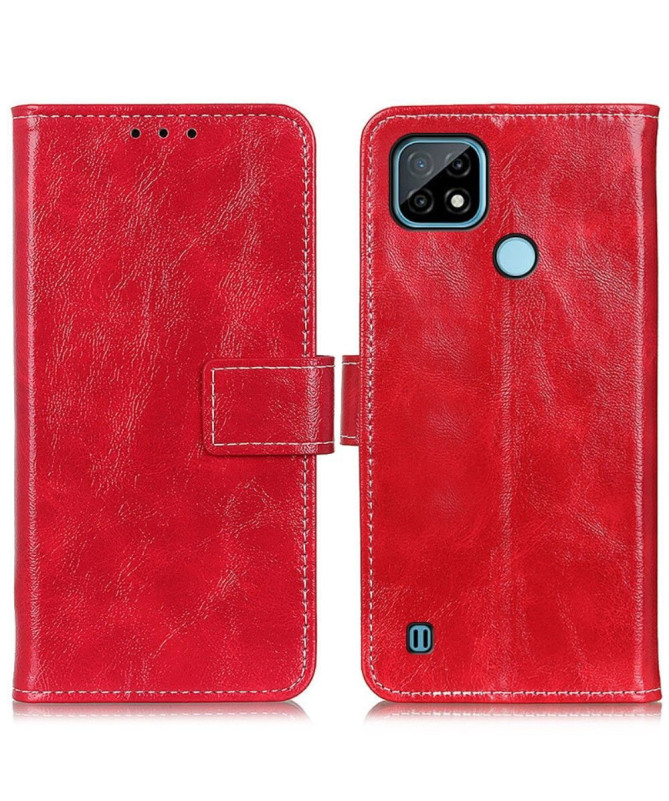 Housse Realme C21 effet cuir luxueux coutures