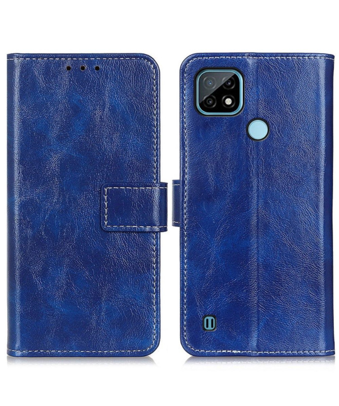 Housse Realme C21 effet cuir luxueux coutures