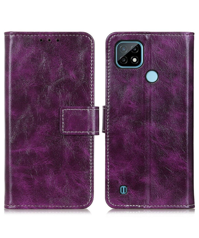 Housse Realme C21 effet cuir luxueux coutures