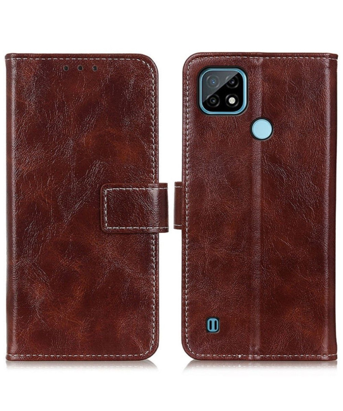 Housse Realme C21 effet cuir luxueux coutures