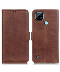 Étui Realme C21 portefeuille simili cuir mat