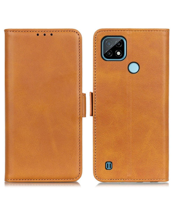 Étui Realme C21 portefeuille simili cuir mat