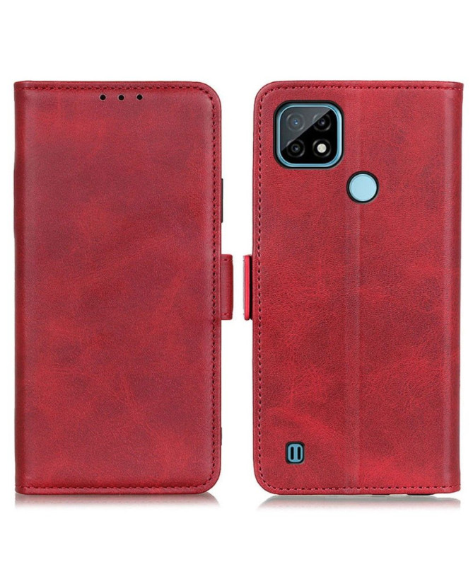 Étui Realme C21 portefeuille simili cuir mat
