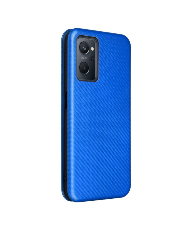 Housse Realme 9i simili cuir fibre de carbone
