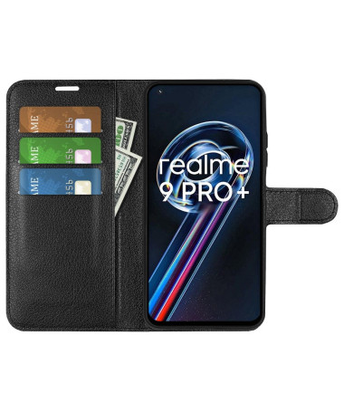 Housse Realme 9 Pro Plus portefeuille style cuir