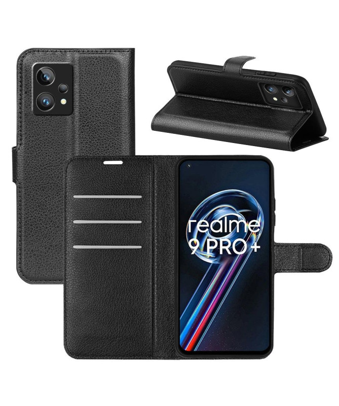 Housse Realme 9 Pro Plus portefeuille style cuir