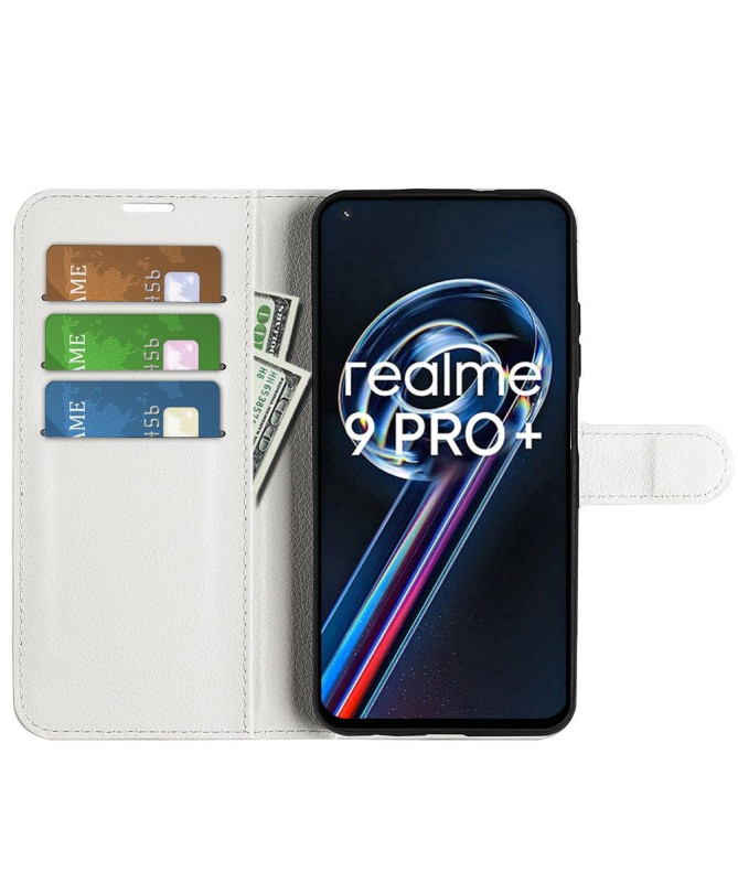 Housse Realme 9 Pro Plus portefeuille style cuir