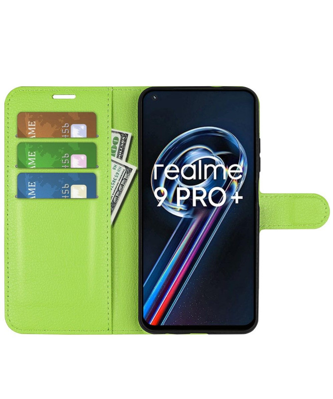 Housse Realme 9 Pro Plus portefeuille style cuir