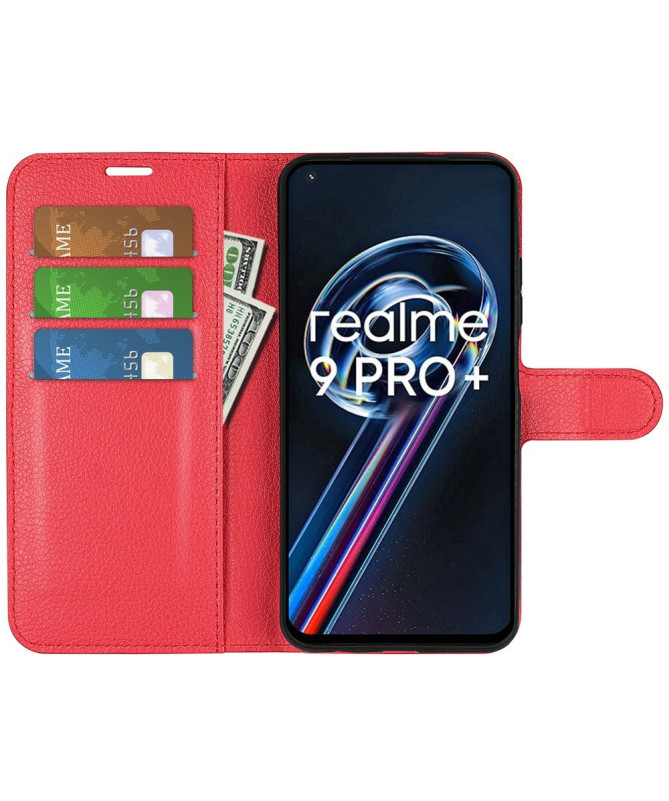Housse Realme 9 Pro Plus portefeuille style cuir