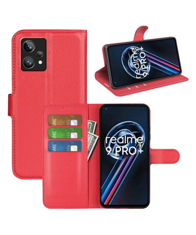 Housse Realme 9 Pro Plus portefeuille style cuir