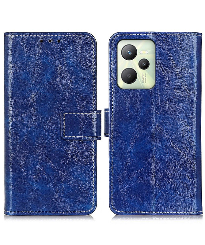 Housse Realme C35 effet cuir luxueux coutures