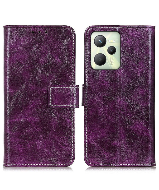 Housse Realme C35 effet cuir luxueux coutures