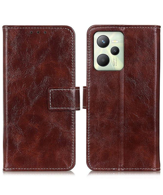 Housse Realme C35 effet cuir luxueux coutures