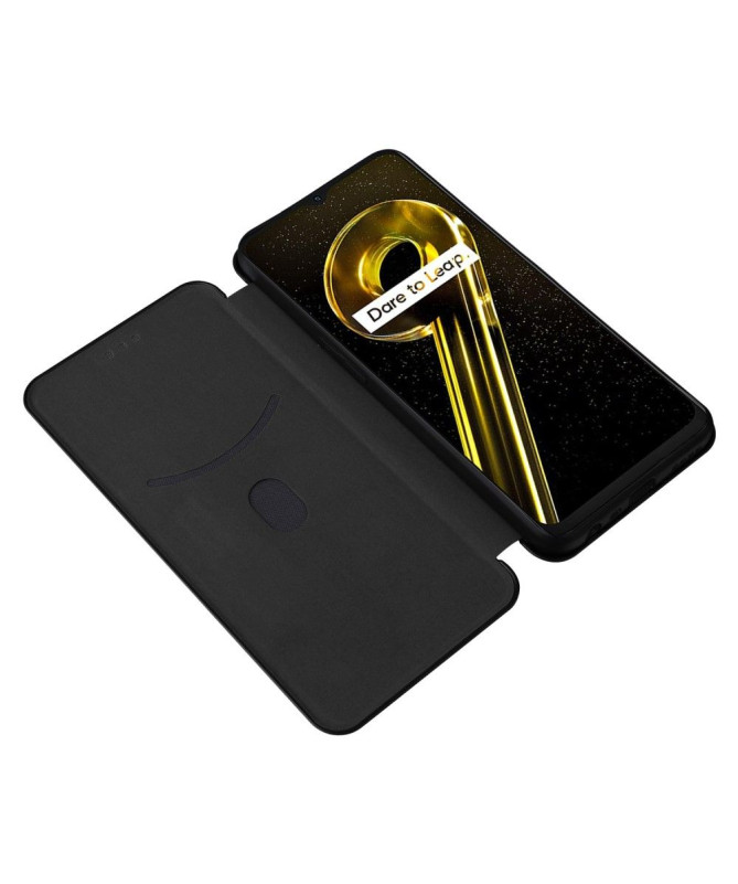Housse Realme 9i 5G simili cuir fibre de carbone